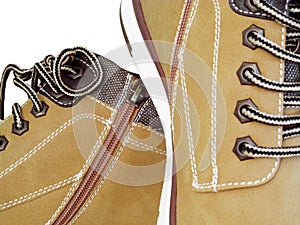 Lace-up shoes of light brown color