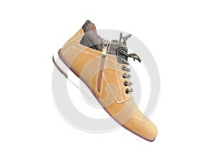 Lace-up shoes of light brown color
