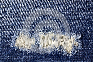 Laceration of jeans. photo