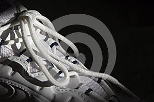 Laces on running shoes