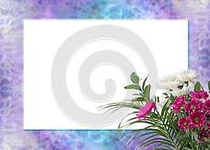 Lacey lilac blue frame with floral bouquet