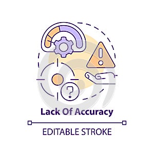 Lack of accuracy concept icon