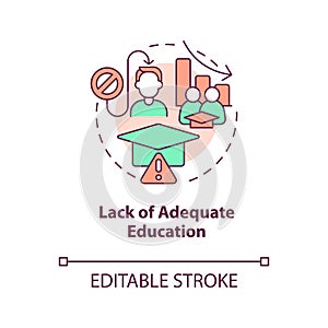 Lack of adequate education concept icon