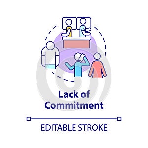 Lack of commitment concept icon