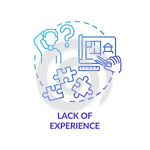 Lack of experience blue gradient concept icon