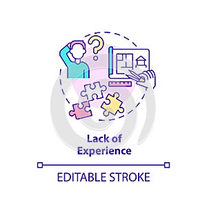 Lack of experience concept icon