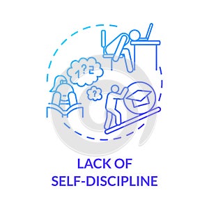 Lack of self discipline concept icon