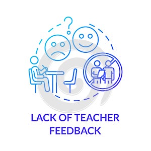Lack of teacher feedback concept icon