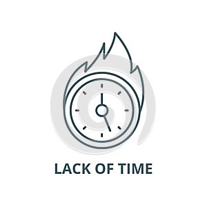 Lack of time vector line icon, linear concept, outline sign, symbol