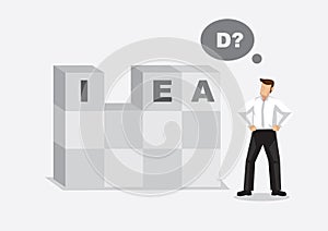 Lacking in Idea Cartoon Vector Illustration