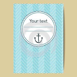 Laconic background in nautical style with anchor and space for text.