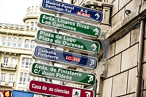 LaCoruna Spain Street signs