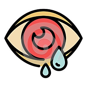 Lacrimation eye icon color outline vector photo