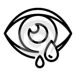 Lacrimation eye icon, outline style photo