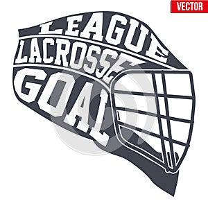 Lacrosse helmet with typography