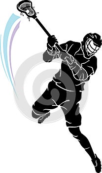 Lacrosse Leaping Player