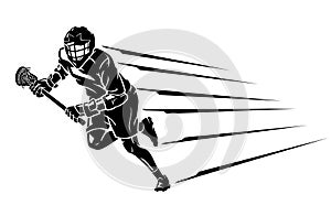 Lacrosse Team Sport, Fast Lunging Player