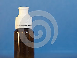 Lactic ferments milk enzymes with copy space over blue