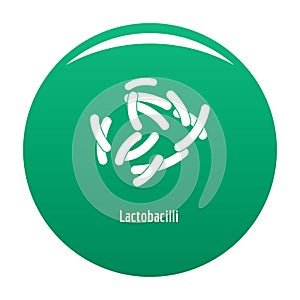 Lactobacilli icon vector green photo
