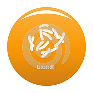 Lactobacilli icon vector orange