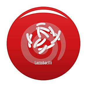 Lactobacilli icon vector red photo