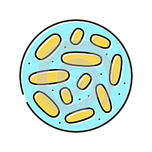 lactobacillus probiotics color icon vector illustration