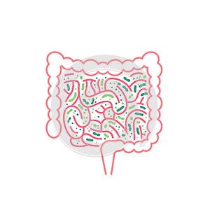 Lactobacillus Probiotics Icon. Normal gram-positive anaerobic microflora sign