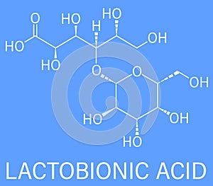 Lactobionic acid molecule. Skeletal formula.