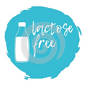 Lactose Free. Allergen food, Milk products icon and logo. Intolerance and allergy food