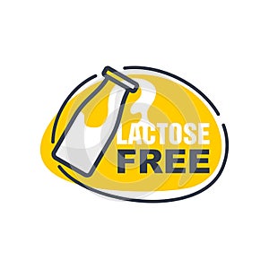 Lactose free stamp with crossed milk bottle