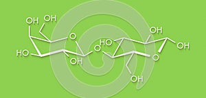 Lactose milk sugar molecule. Skeletal formula.