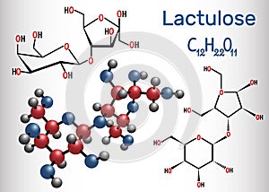 Lactulose molecule. It is used in the treatment of constipation.