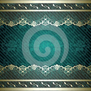 Lacy design with dark green background