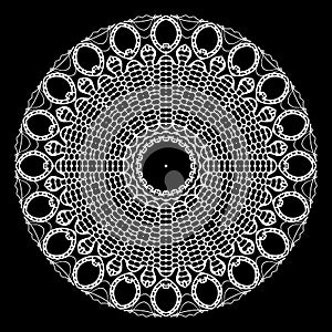 Lacy floral vector mandala pattern. Ornamental modern black and white background. Round vintage ornament. Lace design. Elegance