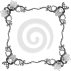 Lacy Hearts Silhouette Border Frame