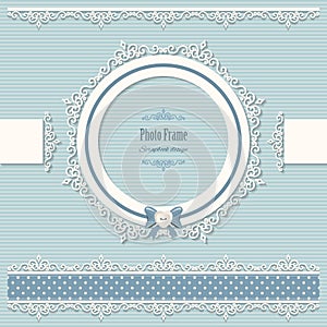Lacy round frame and borders. Vintage.