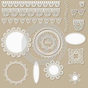 Lacy scrapbook design elements
