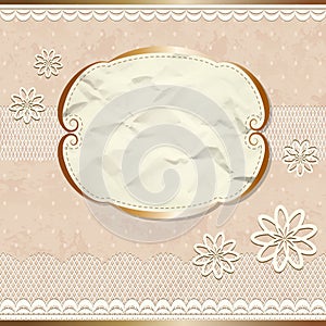 Lacy vintage border with flowers
