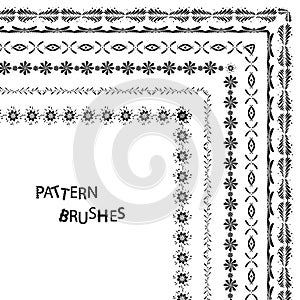 Lacy vintage ribbons and design elements, lacy seamless brushes included fully editable