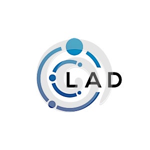 LAD letter technology logo design on white background. LAD creative initials letter IT logo concept. LAD letter design