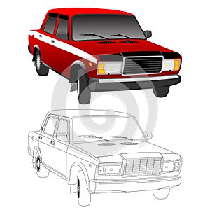 Lada 2107 silhouette