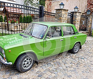 Lada Old soviet sedan car. Russian classic car.