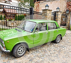 Lada Old soviet sedan car. Russian classic car.