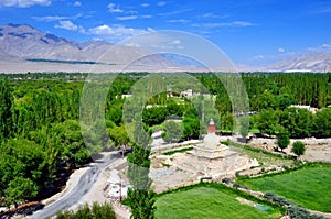 Ladakh landscape with stupa