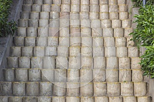 Ladder cement blocks.