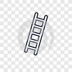 Ladder concept vector linear icon isolated on transparent background, Ladder concept transparency logo in outline style