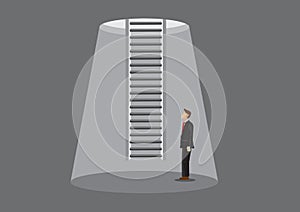 Ladder of Escape Cartoon Vector Illustration
