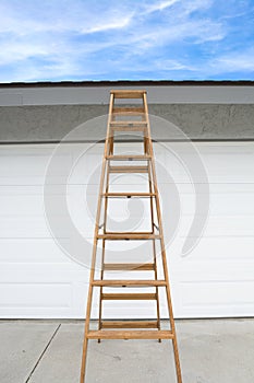 Ladder in front of house