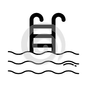 Ladder Half Glyph Style vector icon which can easily modify or edit