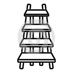 Ladder icon outline vector. Wood construction